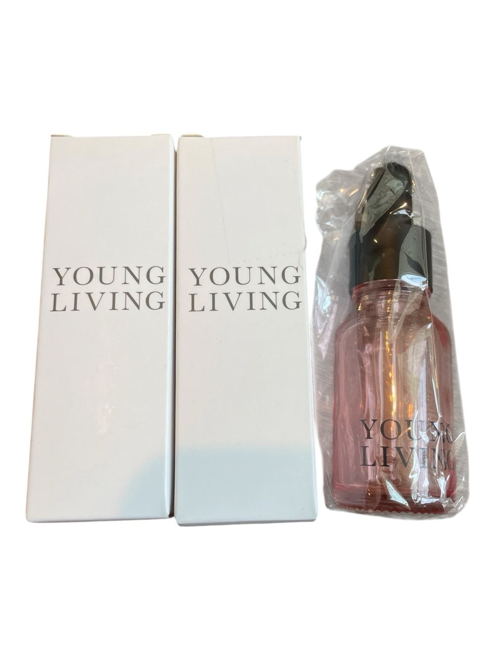 Young Living Two Pink Glass Dropper Bottle NEW